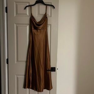 Bronze colored silky dress